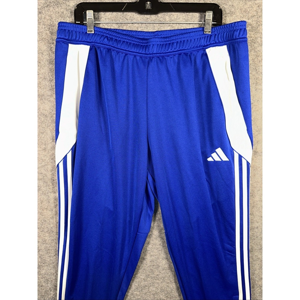 Adidas Tiro Track Pants Mens XL AeroRdy Soccer Training Blue‎ White Zip Pockets